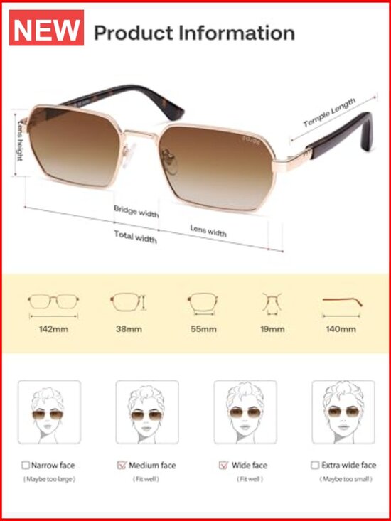 Retro Rectangle Polarized 90s Sunglasses for Women Men, Trendy Narrow Hexagon main image 4